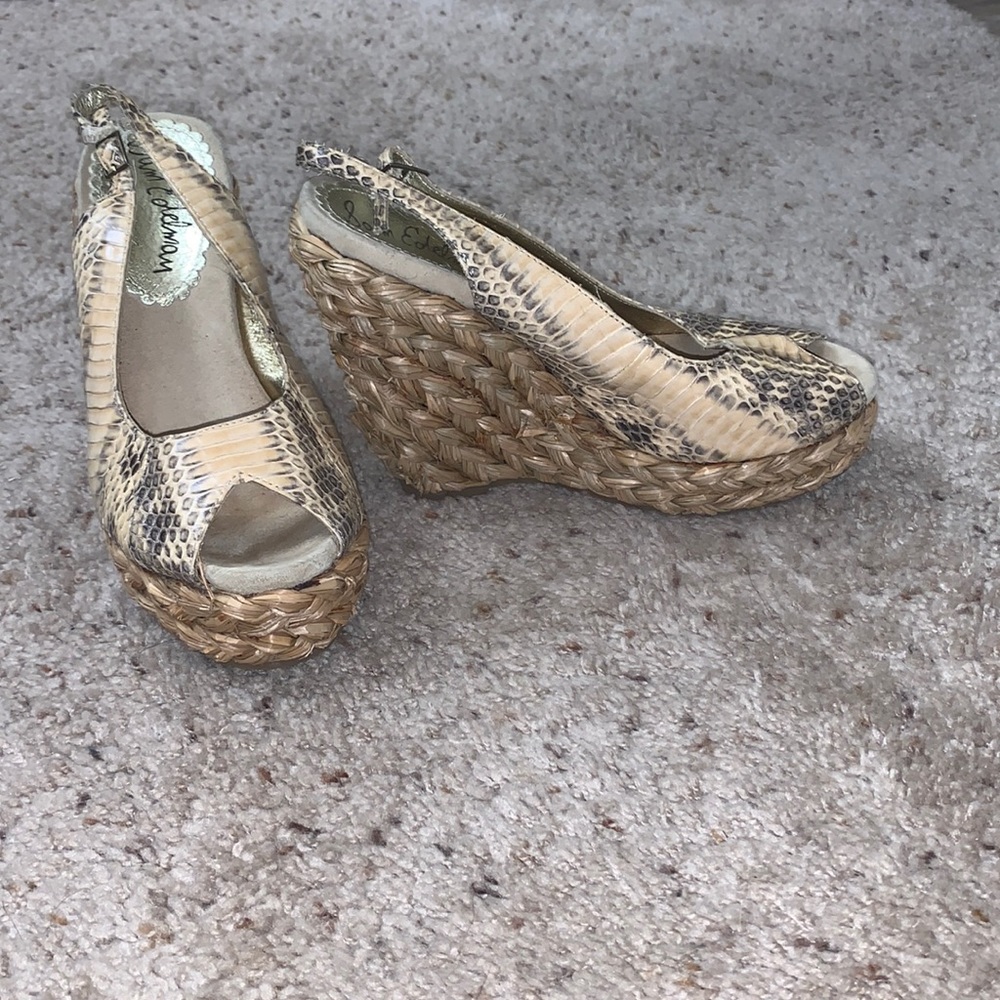 Sam Eldman snake skin wedges